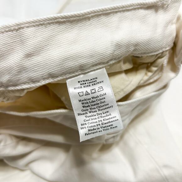 Everlane The High Rise Skinny Jeans White Denim Pants Women’s Size 25 Regular - Picture 5 of 9